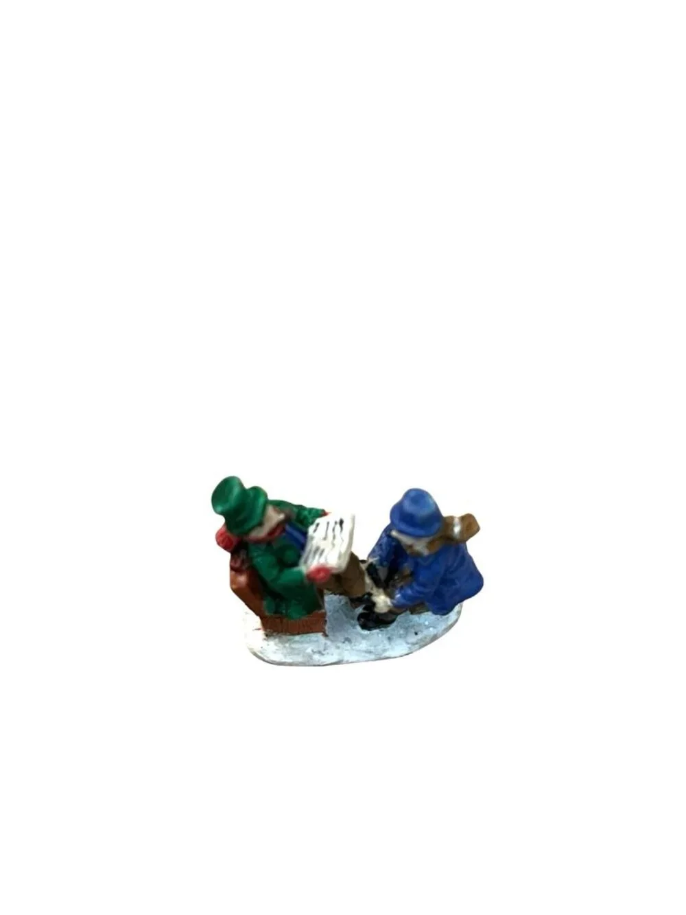 Miniature Holiday Village Figurines Victorian Man Woman Children Snow Lot of 8